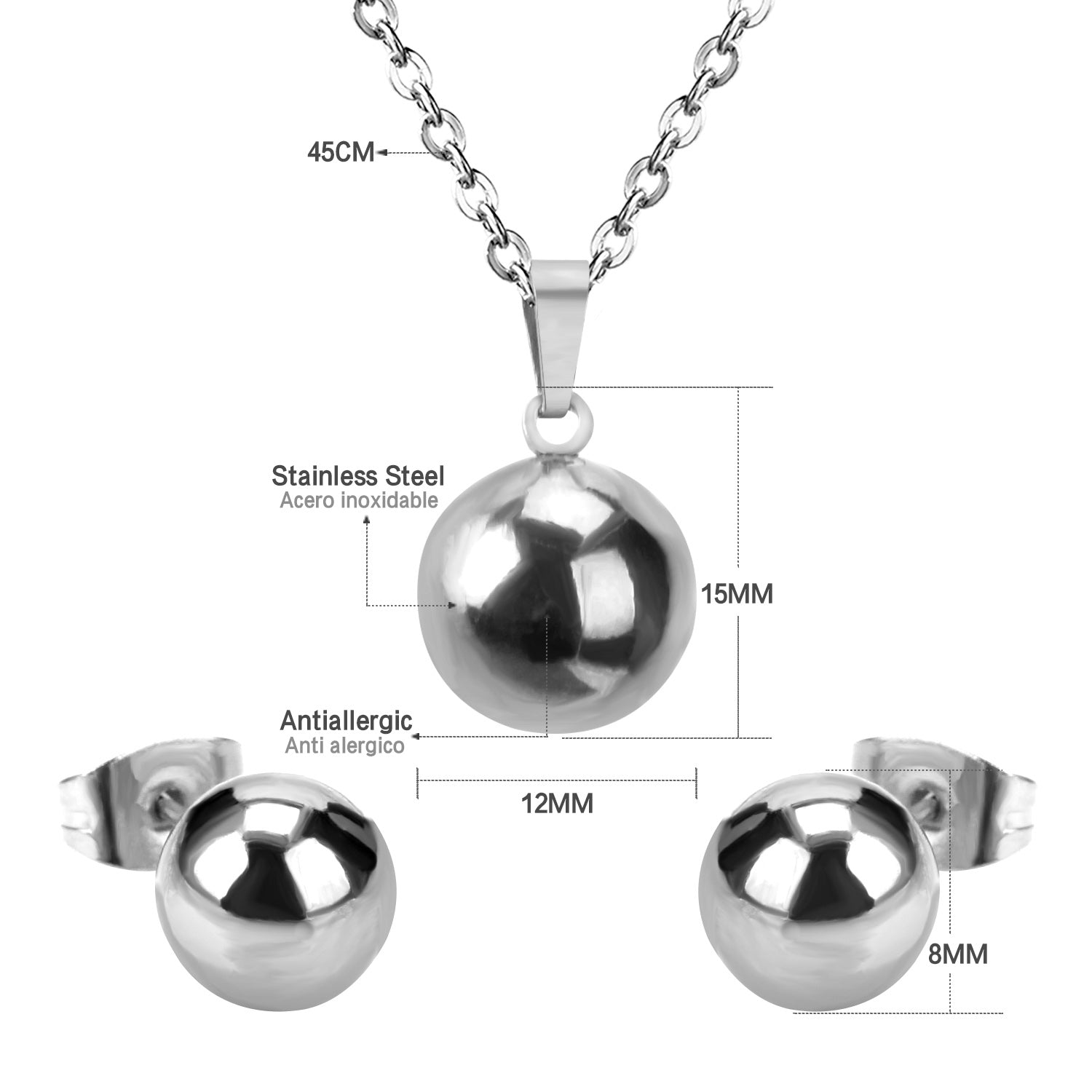 Minimalist Sleek Orb Jewelry Set asonjewelry