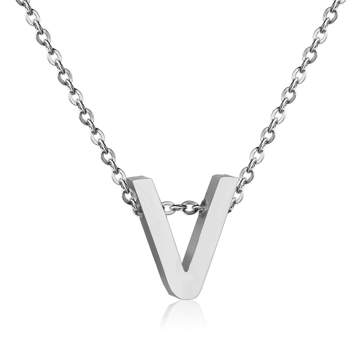 ASON Delicate Classic Style Initial 26 Letters Alphabet Chain Pendant Necklace Stainless Steel Color Jewelry Chokers asonjewelry