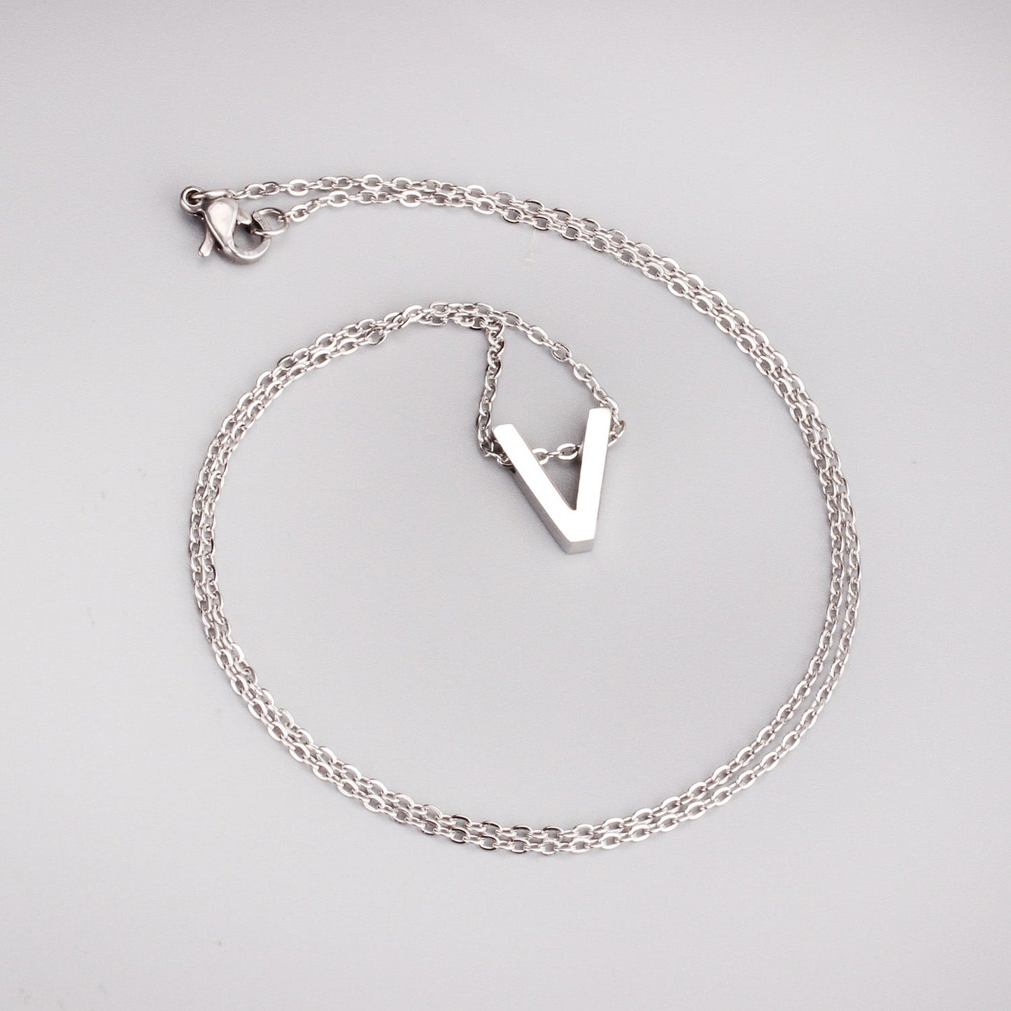 ASON Delicate Classic Style Initial 26 Letters Alphabet Chain Pendant Necklace Stainless Steel Color Jewelry Chokers asonjewelry