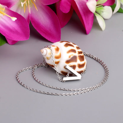 ASON Delicate Classic Style Initial 26 Letters Alphabet Chain Pendant Necklace Stainless Steel Color Jewelry Chokers asonjewelry