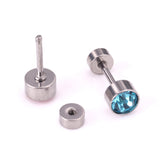 12 pairs 3mm/5mm steel color/gold cylinder AB color diamonds/rose diamonds/big red diamonds/aquamarine diamonds screw plugs