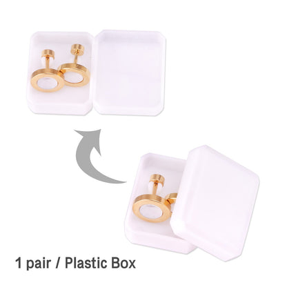 12 pairs 6mm/10mm/golden steel colored cylindrical white/black shell screw plugs asonjewelry