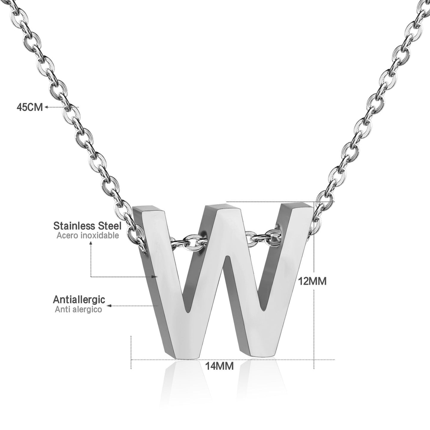 ASON Delicate Classic Style Initial 26 Letters Alphabet Chain Pendant Necklace Stainless Steel Color Jewelry Chokers asonjewelry