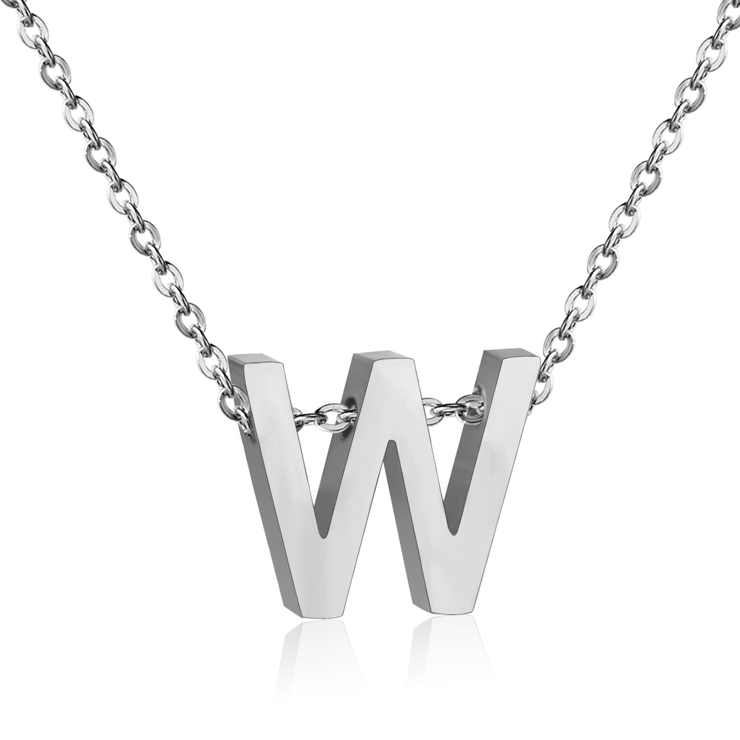 ASON Delicate Classic Style Initial 26 Letters Alphabet Chain Pendant Necklace Stainless Steel Color Jewelry Chokers asonjewelry