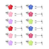 12 pairs steel/plum color mix stud earrings
