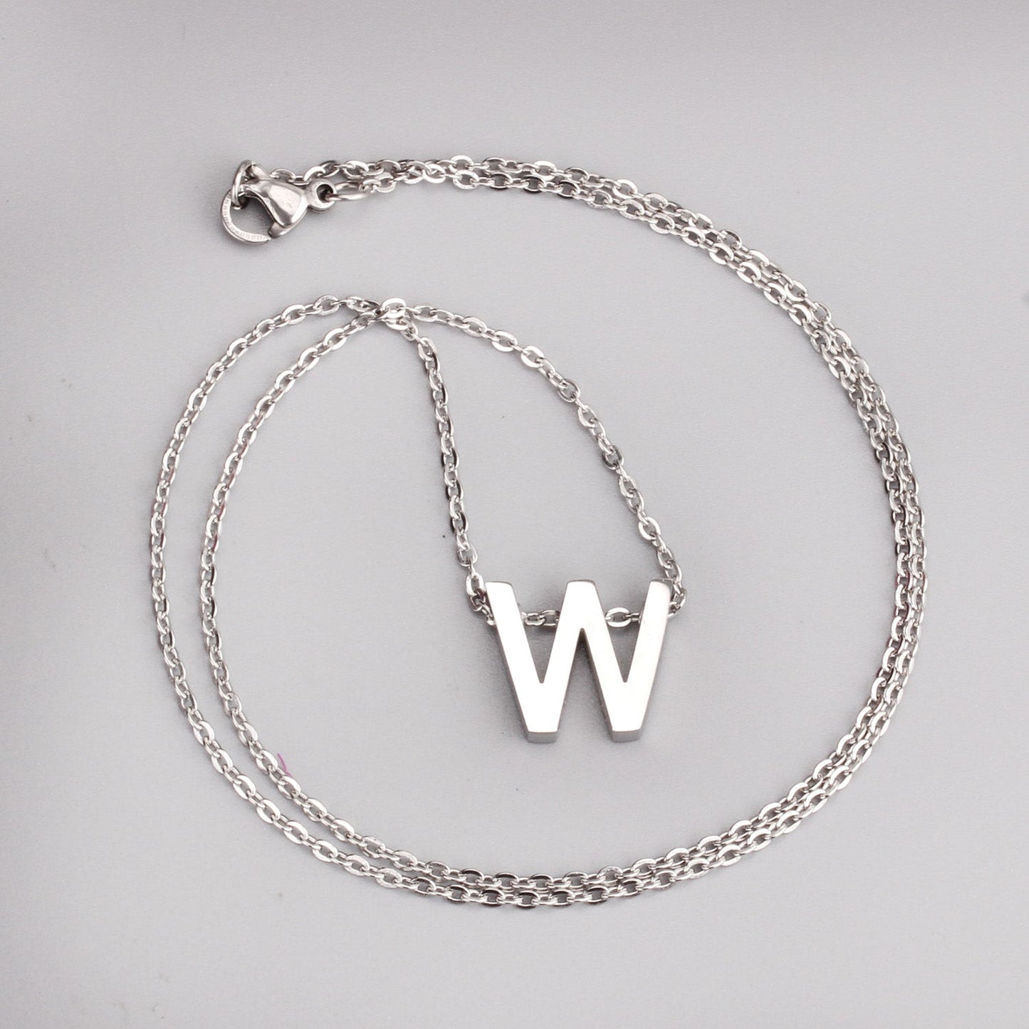 ASON Delicate Classic Style Initial 26 Letters Alphabet Chain Pendant Necklace Stainless Steel Color Jewelry Chokers asonjewelry