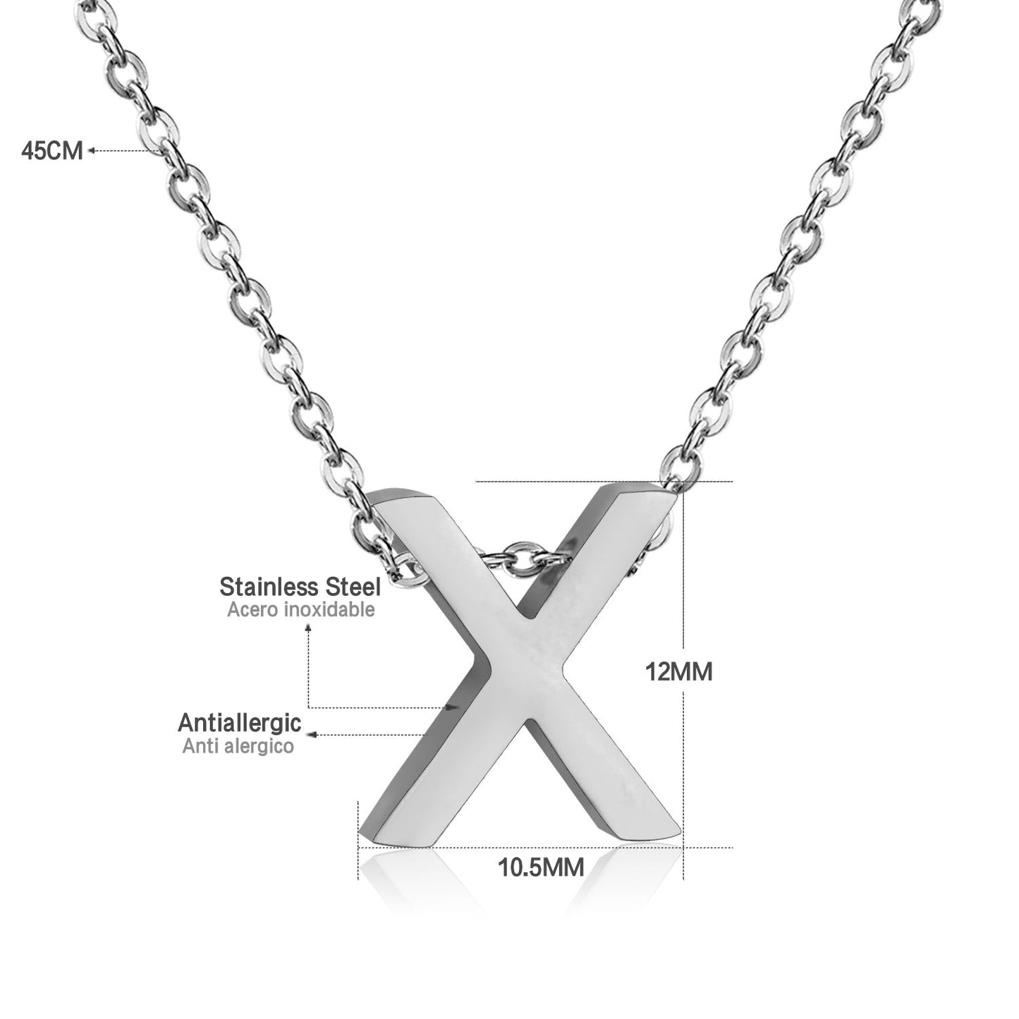 ASON Delicate Classic Style Initial 26 Letters Alphabet Chain Pendant Necklace Stainless Steel Color Jewelry Chokers asonjewelry