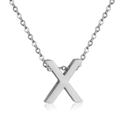 ASON Delicate Classic Style Initial 26 Letters Alphabet Chain Pendant Necklace Stainless Steel Color Jewelry Chokers asonjewelry