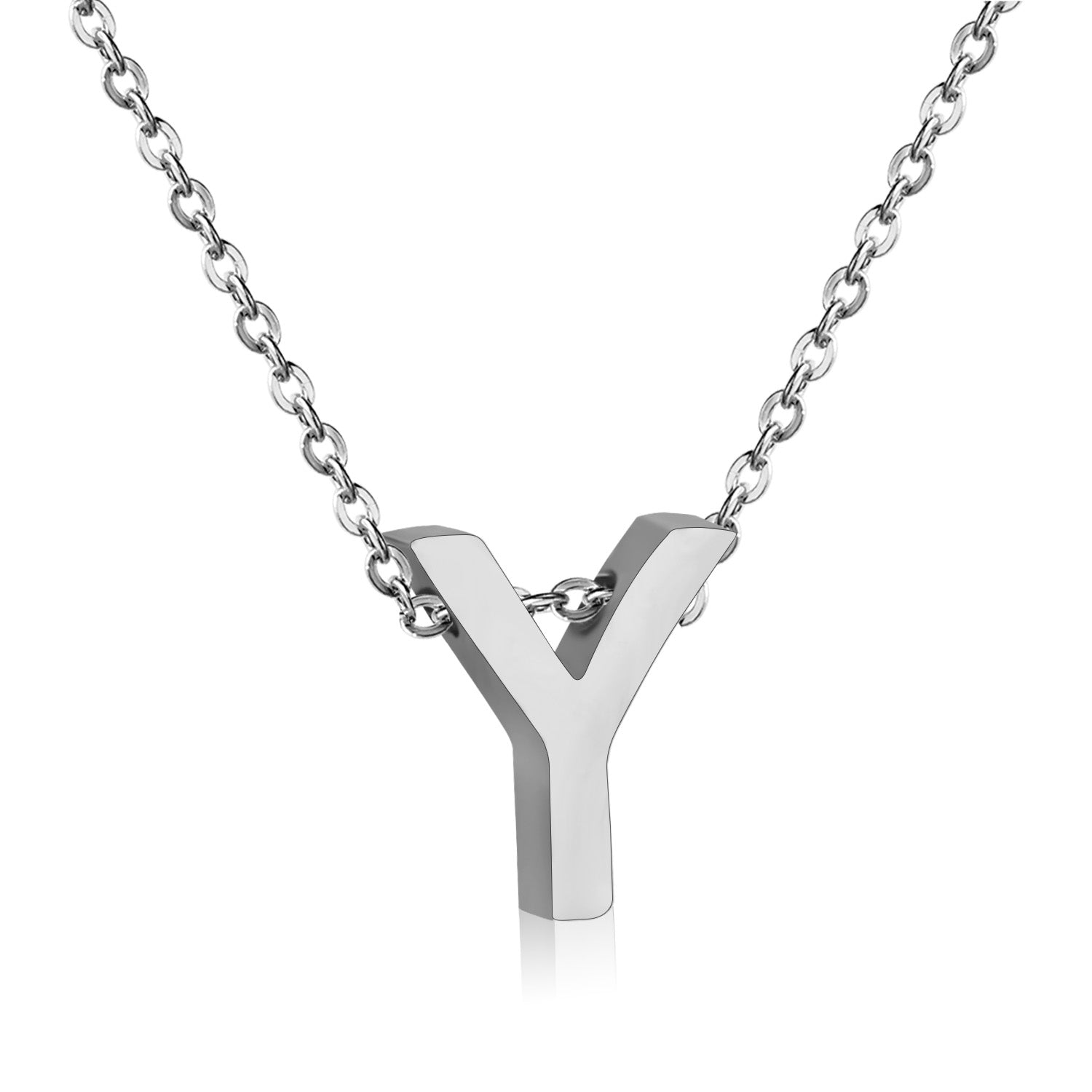 ASON Delicate Classic Style Initial 26 Letters Alphabet Chain Pendant Necklace Stainless Steel Color Jewelry Chokers asonjewelry