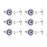 12 pairs Steel / Goldtone Screw In Glitter Cat Eye Earrings