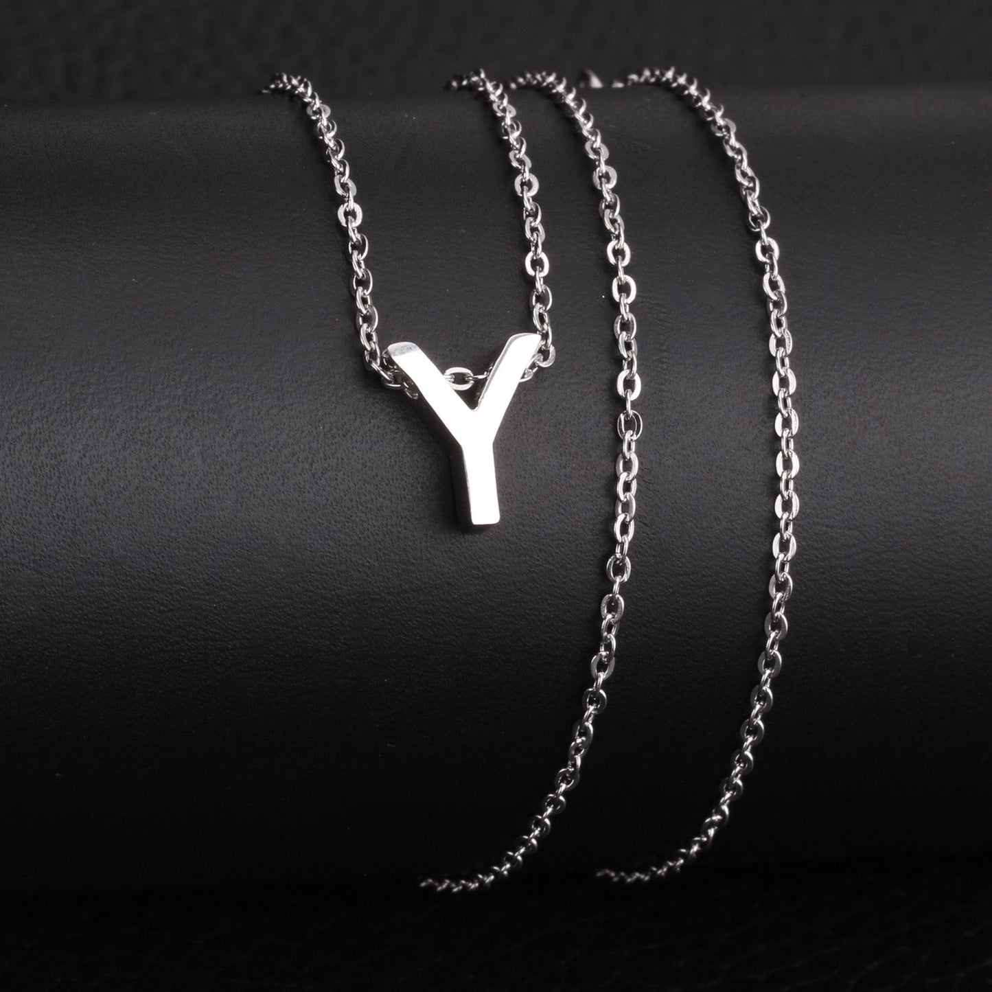 ASON Delicate Classic Style Initial 26 Letters Alphabet Chain Pendant Necklace Stainless Steel Color Jewelry Chokers asonjewelry