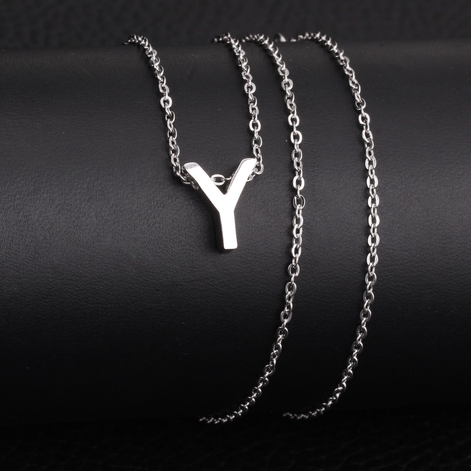 ASON Delicate Classic Style Initial 26 Letters Alphabet Chain Pendant Necklace Stainless Steel Color Jewelry Chokers asonjewelry