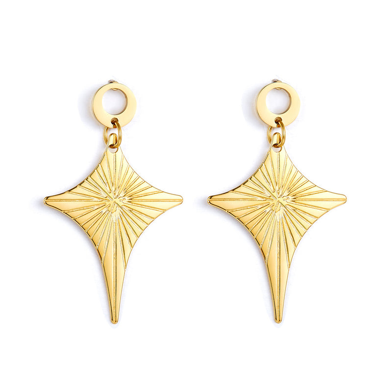 Fashion Stainless Steel Diamond-shaped Stud Earrings