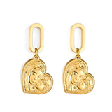 Fashion Stainless Steel Heart-shaped Motherly Love Design Earrings