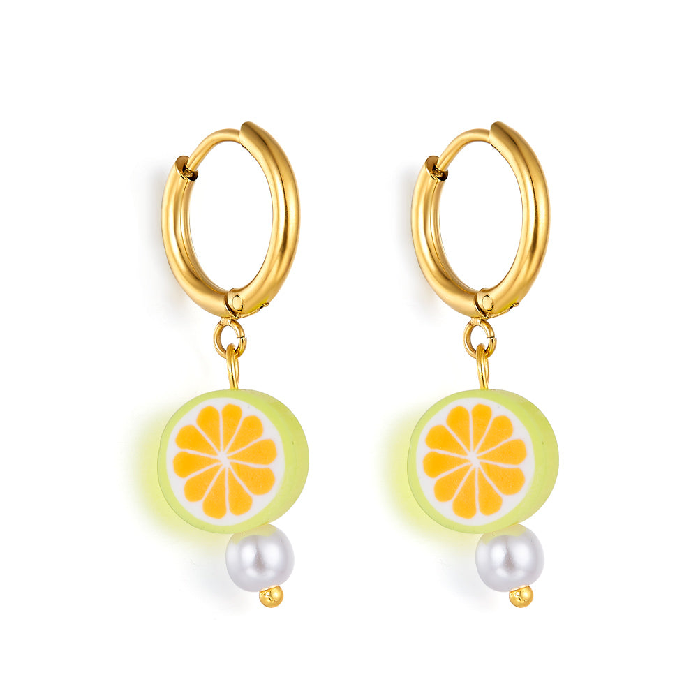 18k Gold-plated Orange Lemon-shaped Earrings asonjewelry