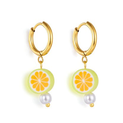 18k Gold-plated Orange Lemon-shaped Earrings asonjewelry
