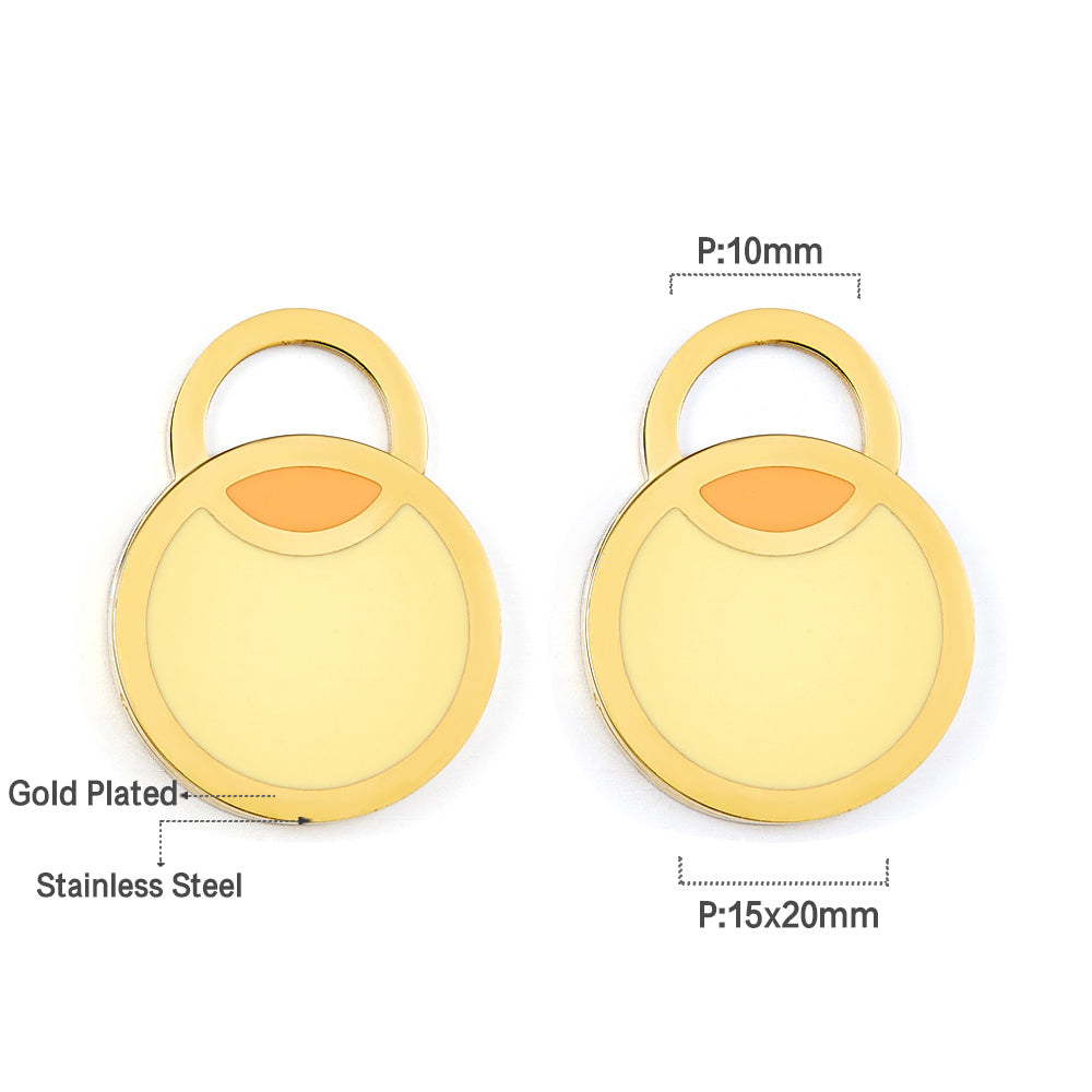 Big and Small Round Yellow Extremely Simple Stud Earrings asonjewelry