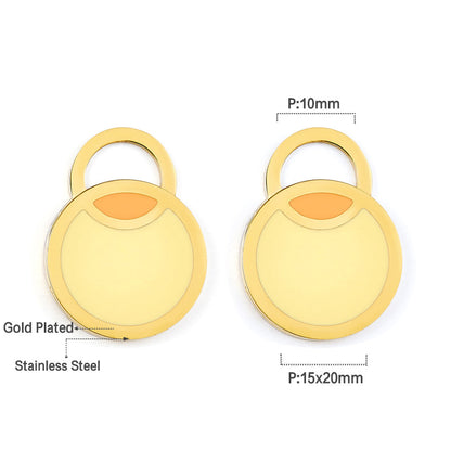 Big and Small Round Yellow Extremely Simple Stud Earrings asonjewelry