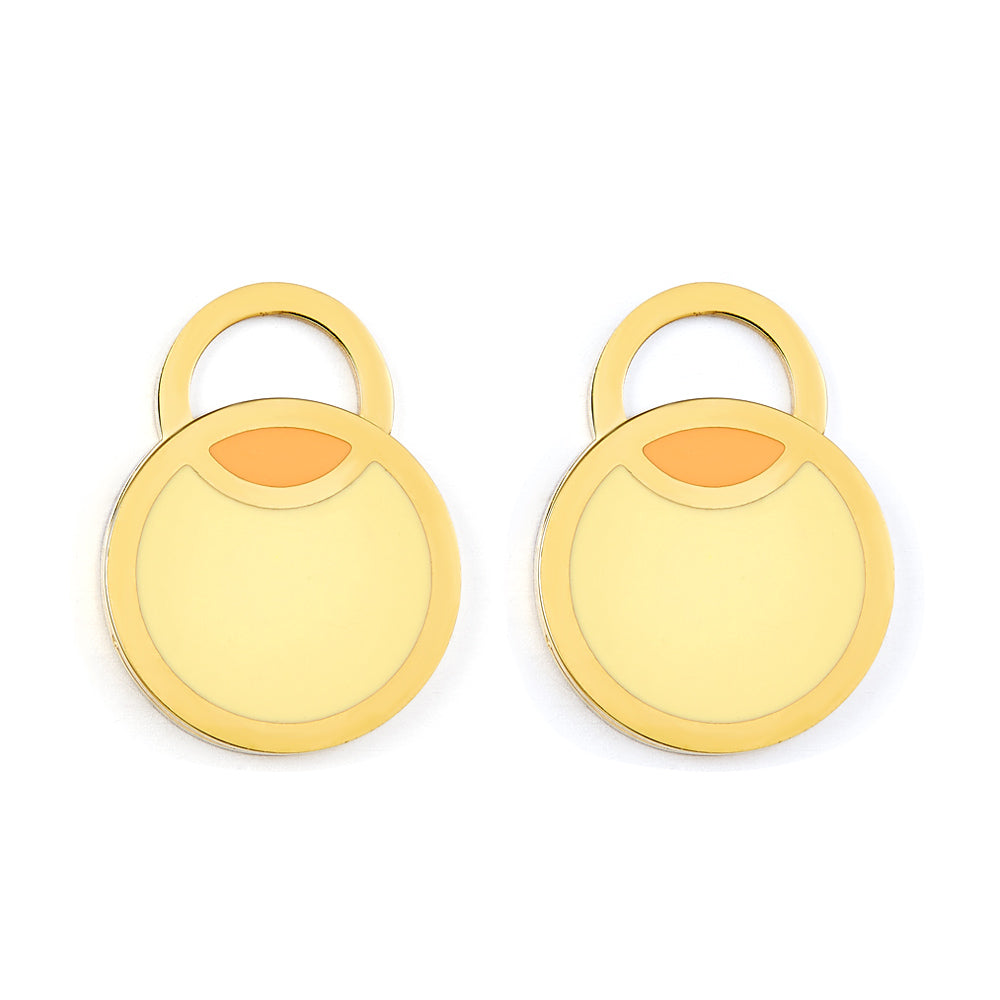 Big and Small Round Yellow Extremely Simple Stud Earrings asonjewelry