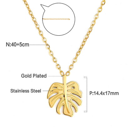 Exquisite 18k Gold Plated Leaf Accessories Necklace asonjewelry
