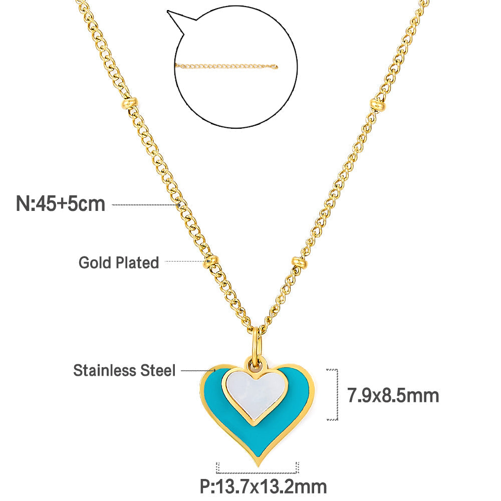 New Fashion Small and Large Heart-shaped Necklace For Women asonjewelry