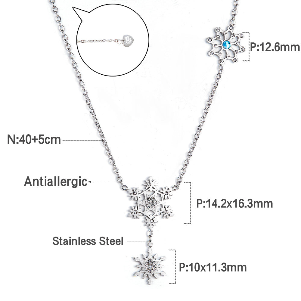 Stainless Steel Snowflake-shaped Accessories Necklace asonjewelry
