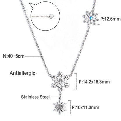 Stainless Steel Snowflake-shaped Accessories Necklace asonjewelry