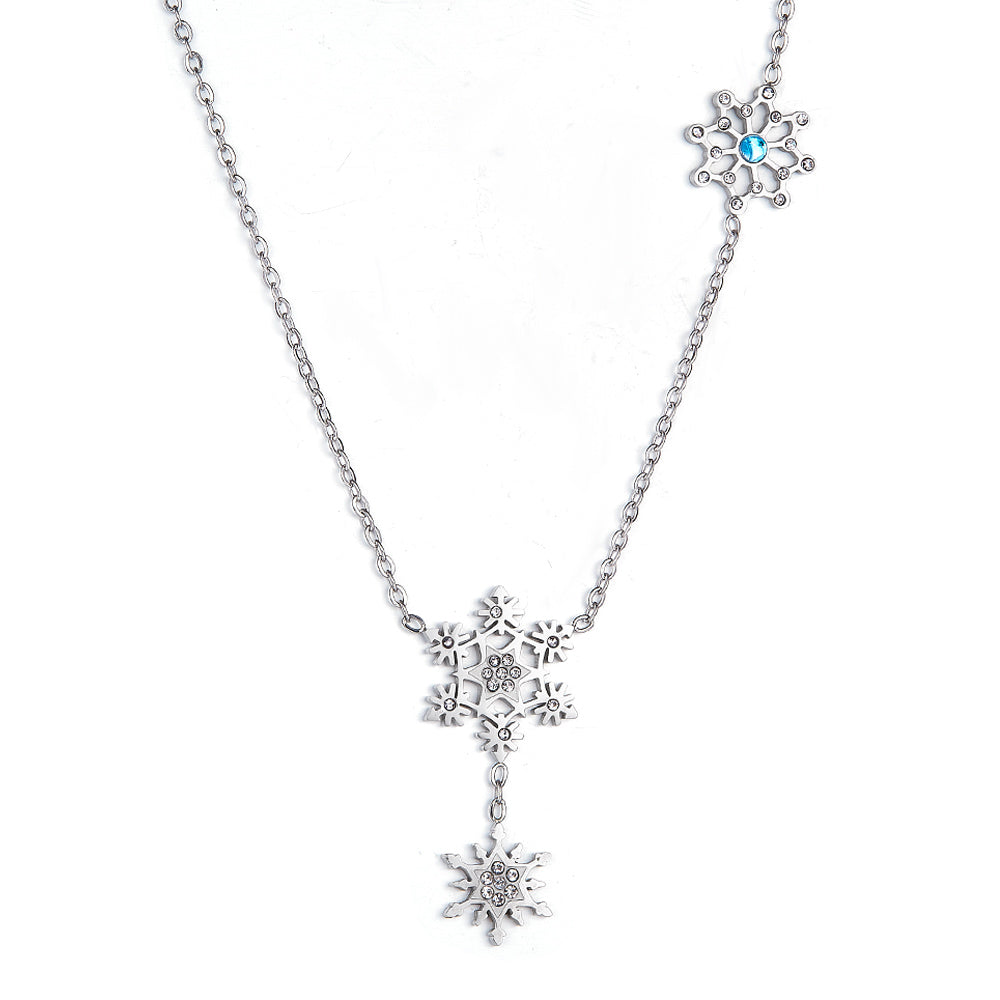 Stainless Steel Snowflake-shaped Accessories Necklace asonjewelry