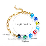 Stainless Steel Half With Chain Half Pearls and Eyes Accessories Bracelet