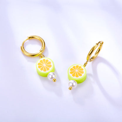 18k Gold-plated Orange Lemon-shaped Earrings asonjewelry