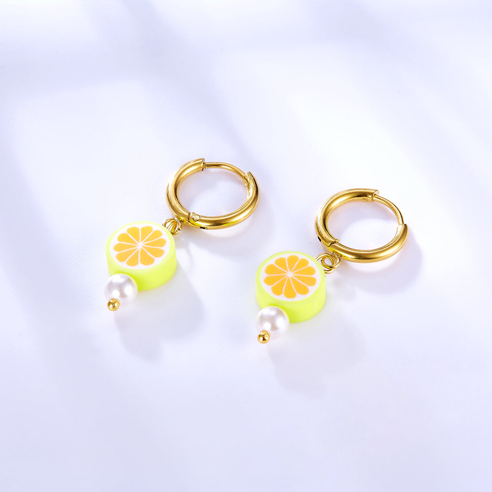 18k Gold-plated Orange Lemon-shaped Earrings asonjewelry