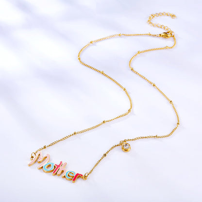 New Fashion Mother Colorful Letter Necklace asonjewelry