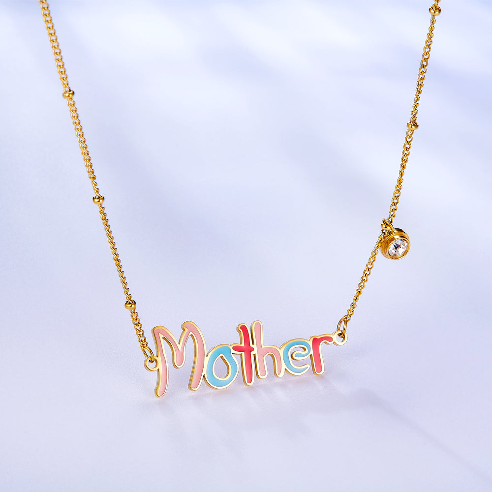 New Fashion Mother Colorful Letter Necklace asonjewelry