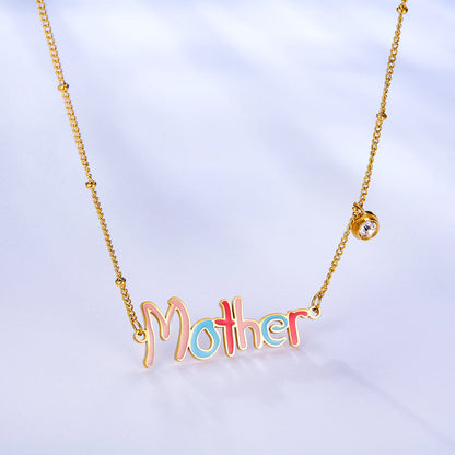 New Fashion Mother Colorful Letter Necklace asonjewelry