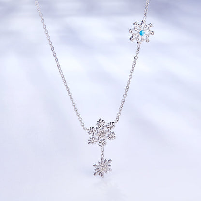 Stainless Steel Snowflake-shaped Accessories Necklace asonjewelry