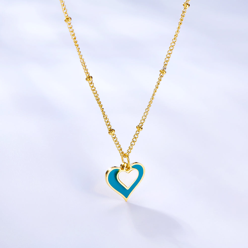 New Fashion Small and Large Heart-shaped Necklace For Women asonjewelry
