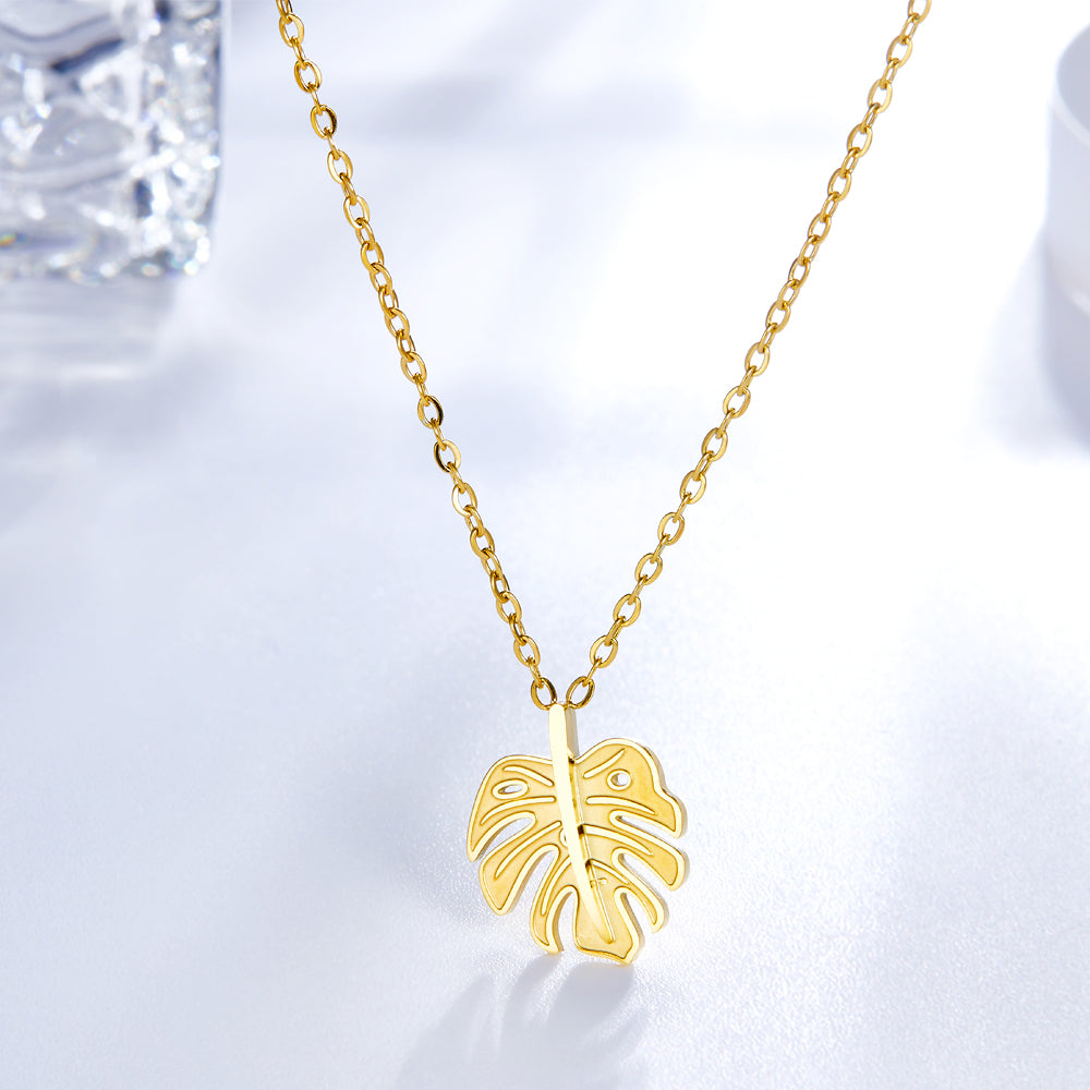 Exquisite 18k Gold Plated Leaf Accessories Necklace asonjewelry
