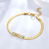 Stainless Steel Smile Colorful Letter Accessory Bracelet