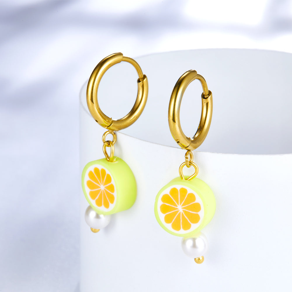 18k Gold-plated Orange Lemon-shaped Earrings asonjewelry