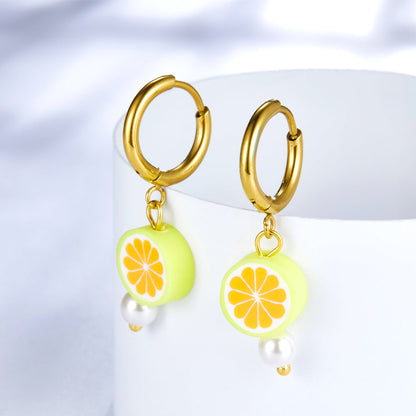 18k Gold-plated Orange Lemon-shaped Earrings asonjewelry