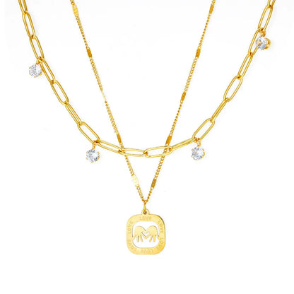 Double Palm White Shell Accessories + Chain With 4 Drill Double Chain Necklace asonjewelry