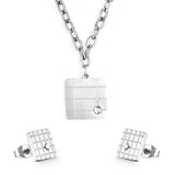 Fashion Square Mesh With Diamond Jewelry Set