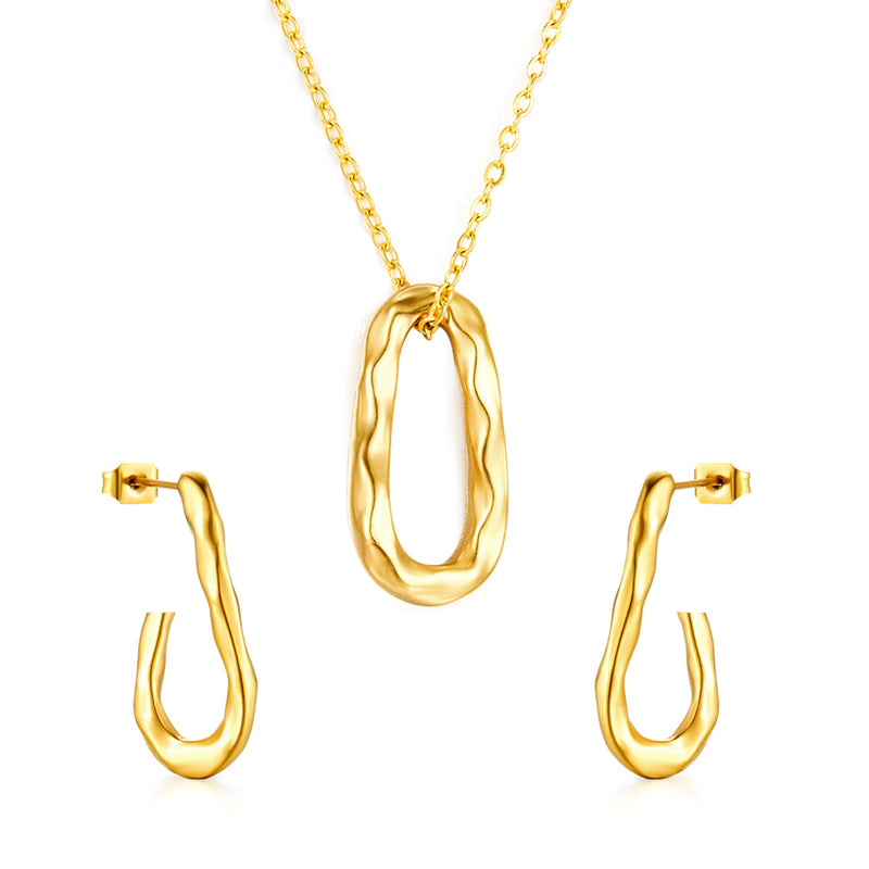 Fashion Oval Hollow Special-shaped Jewelry Set
