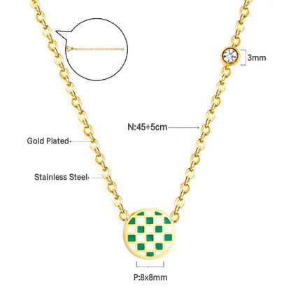 Round Mixed Color Accessories With Diamond Necklace asonjewelry