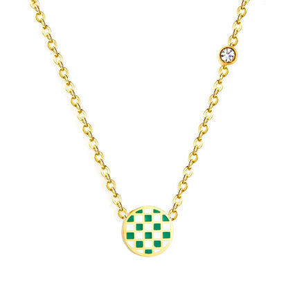 Round Mixed Color Accessories With Diamond Necklace asonjewelry