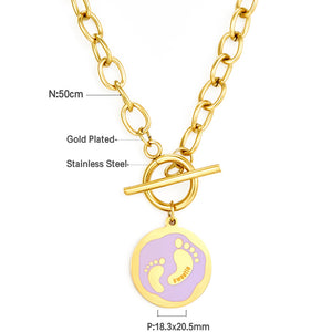 Accesorio Redondo Con Collar Doble Huella Morada