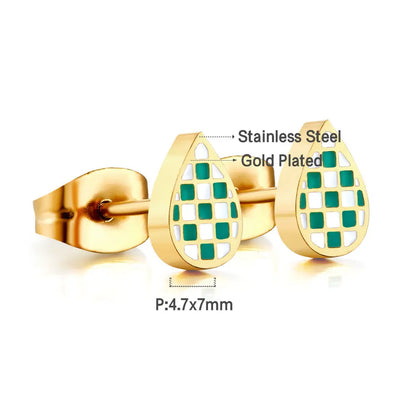 Drop Shape Mixed Color Cut Stud Earrings asonjewelry