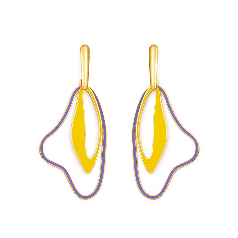 Fashion Odd Shape Size Circle Mixed Color Earrings