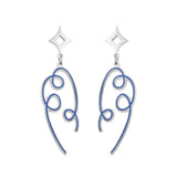 Fashion Colored Ribbon Black Drop Oil Earrings