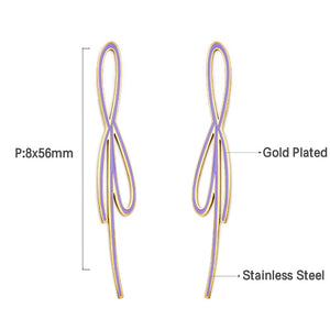 Pendientes Morados Con Lazo De Forma Extraña De Moda